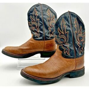 Justin Tekno Crepe Leather Boots Cowhide Mens Sz 10.5 Western Cowboy Rodeo Roper